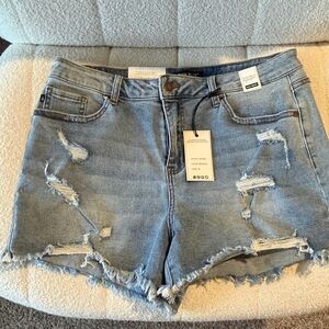Judy Blue Light Blue Distressed Denim Cutoff Shorts